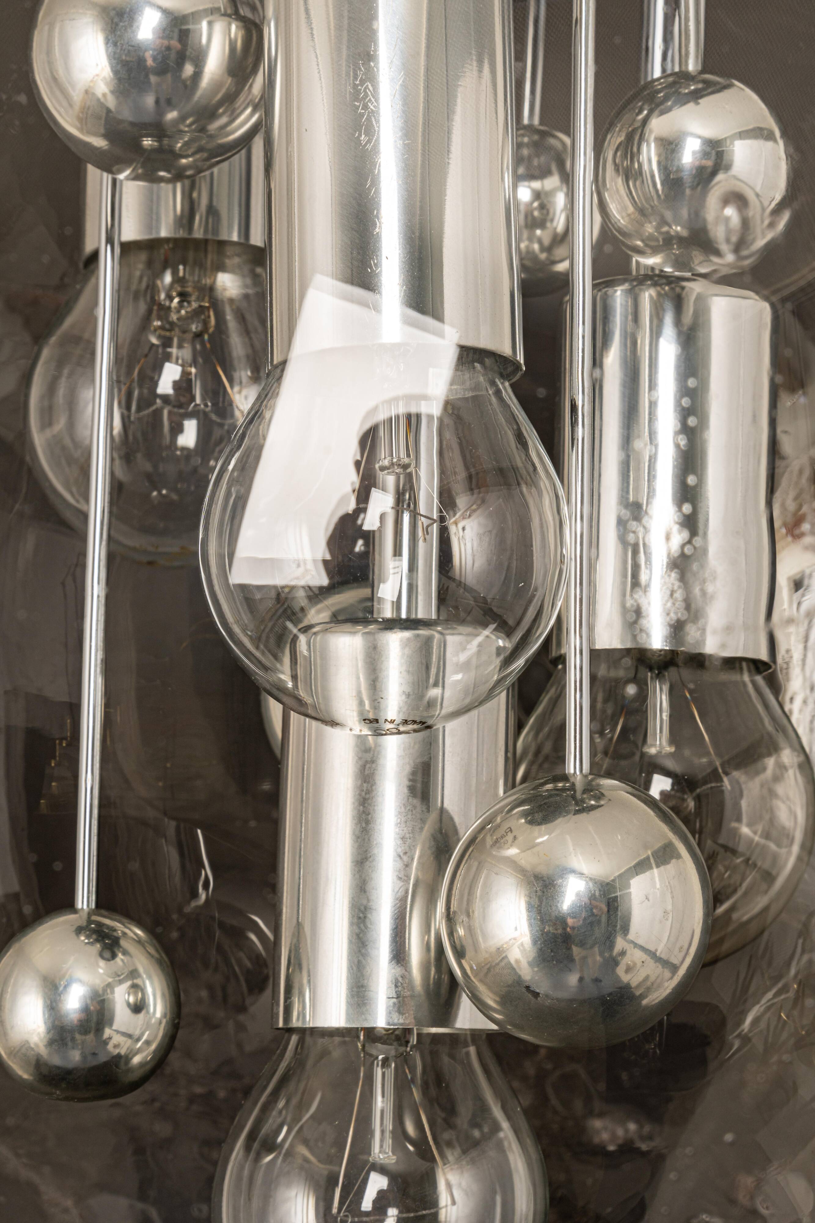 Large Sputnik ball pendant by Doria, Germany, 1970s.