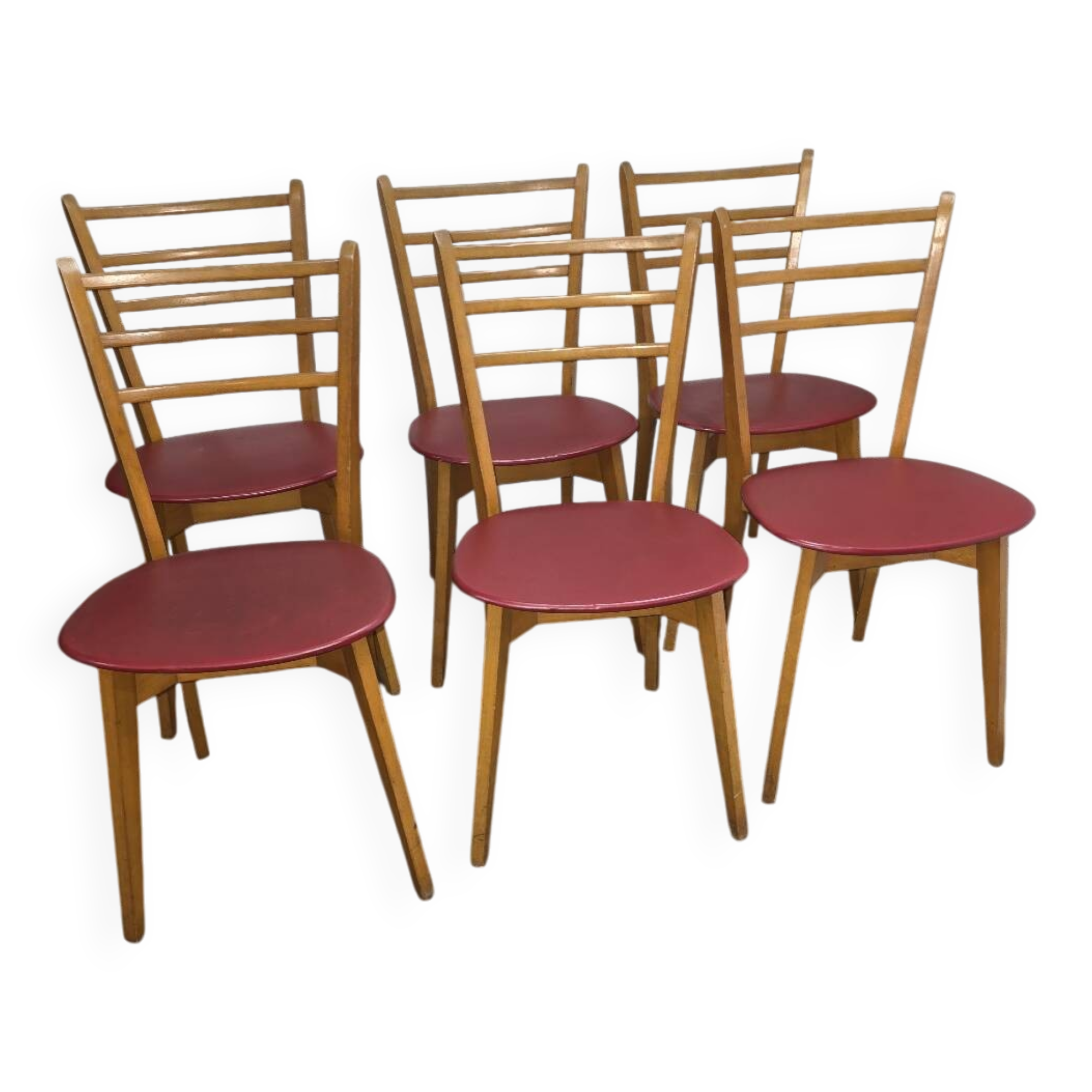 6 chaises vintage années 60