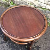 Bamboo and rattan round coffee table