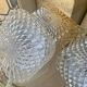 3 vintage chiseled glass ceiling lights 1950-1960