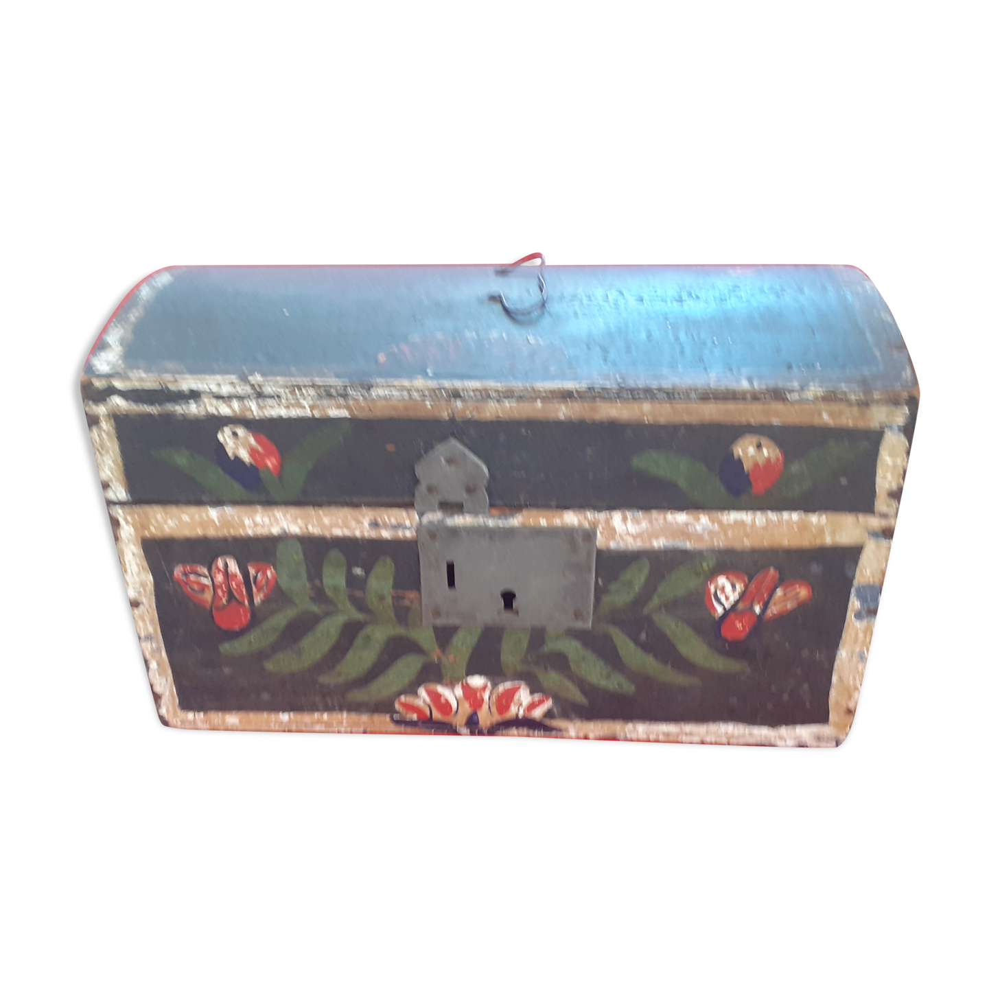 Antique chest in painted wood
