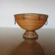 Standing fruit basket in rattan and black lacquered metal 1970
