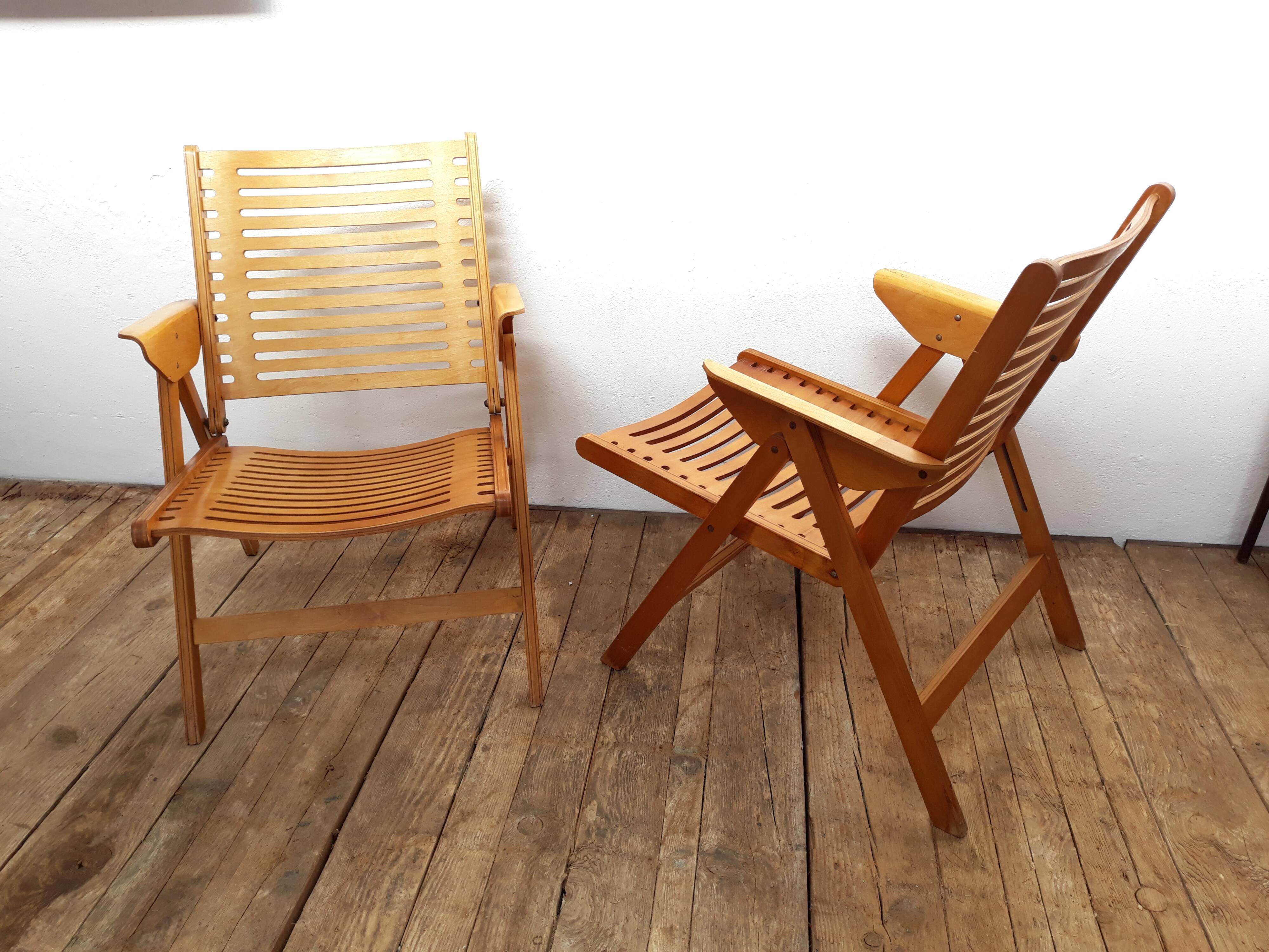 2 folding chairs vintage Rex lounge by Niko Kralj design