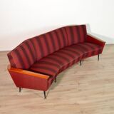 Rare Vintage Curved Teak Sofa 1950s / Deutschland Series Decor