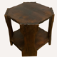 Brutalist Wabi Sabi oak carved side table, 1960s
