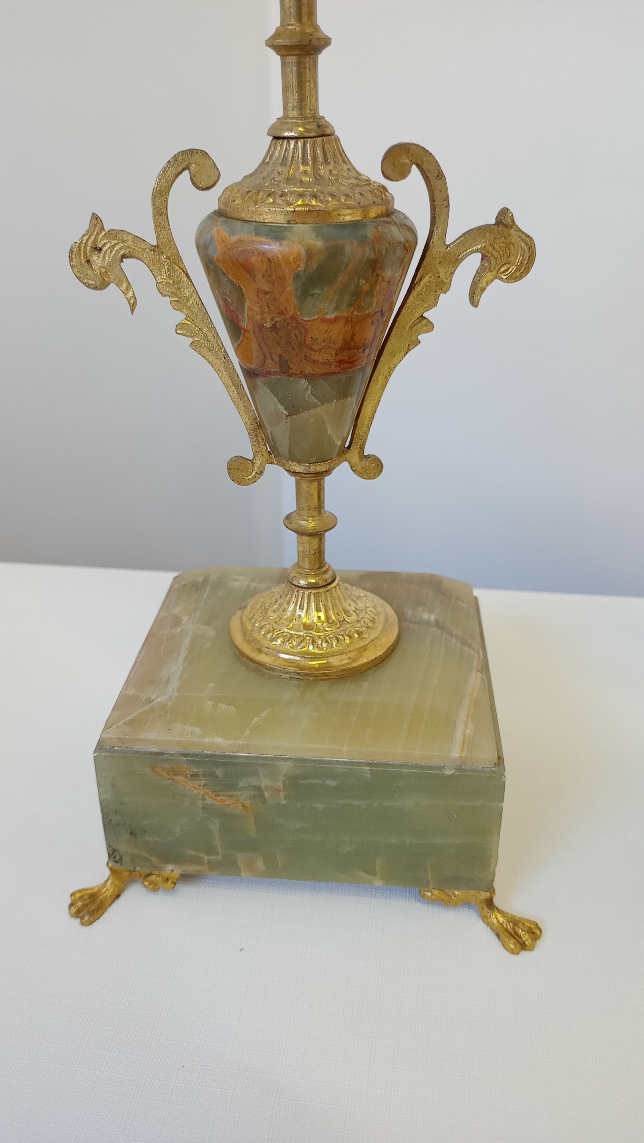 Two onyx candle holders