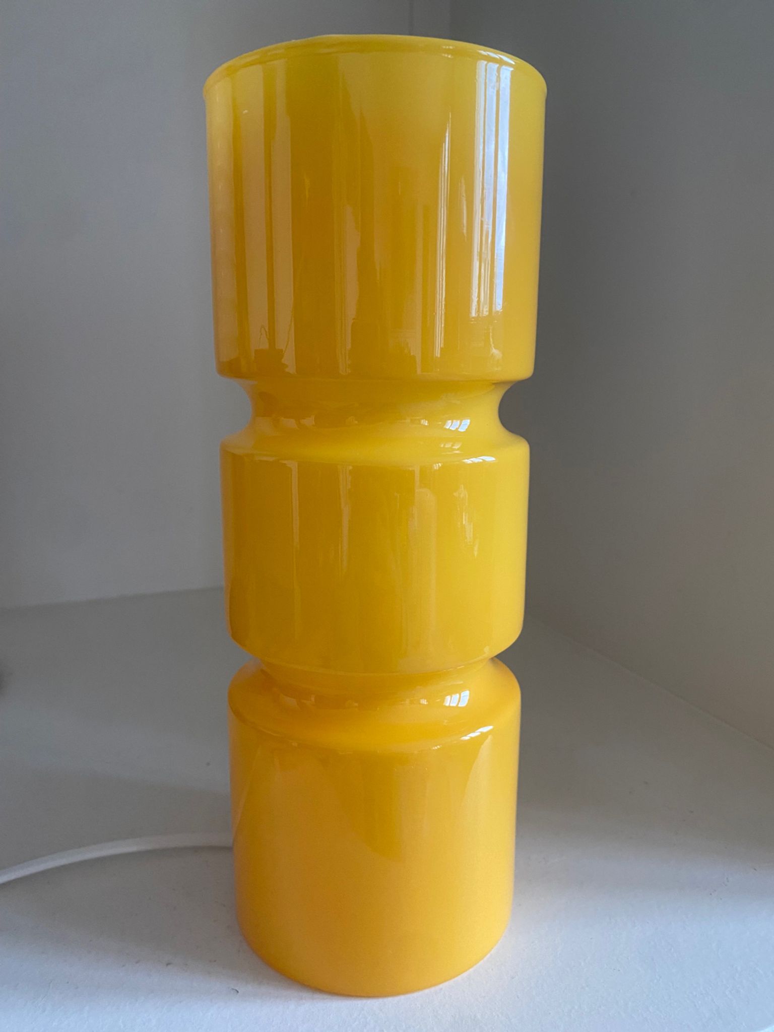 Fitz lamp in yellow glass Habitat vintage cylinder tube lamp