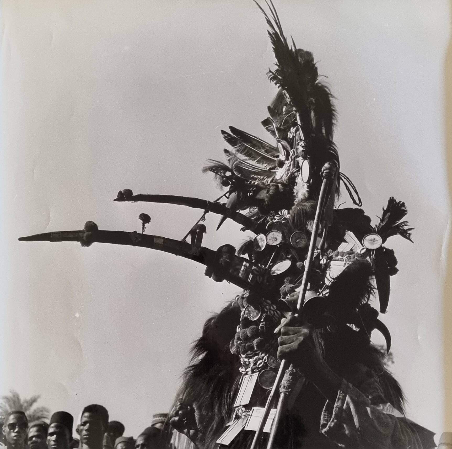 Silver photography Ceremonial character with headdress 44x44 cm