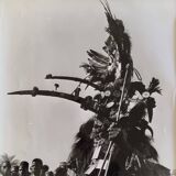 Silver photography Ceremonial character with headdress 44x44 cm
