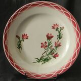 Set of 6 digoin sarreguemines earthenware dinner plates. aude model.