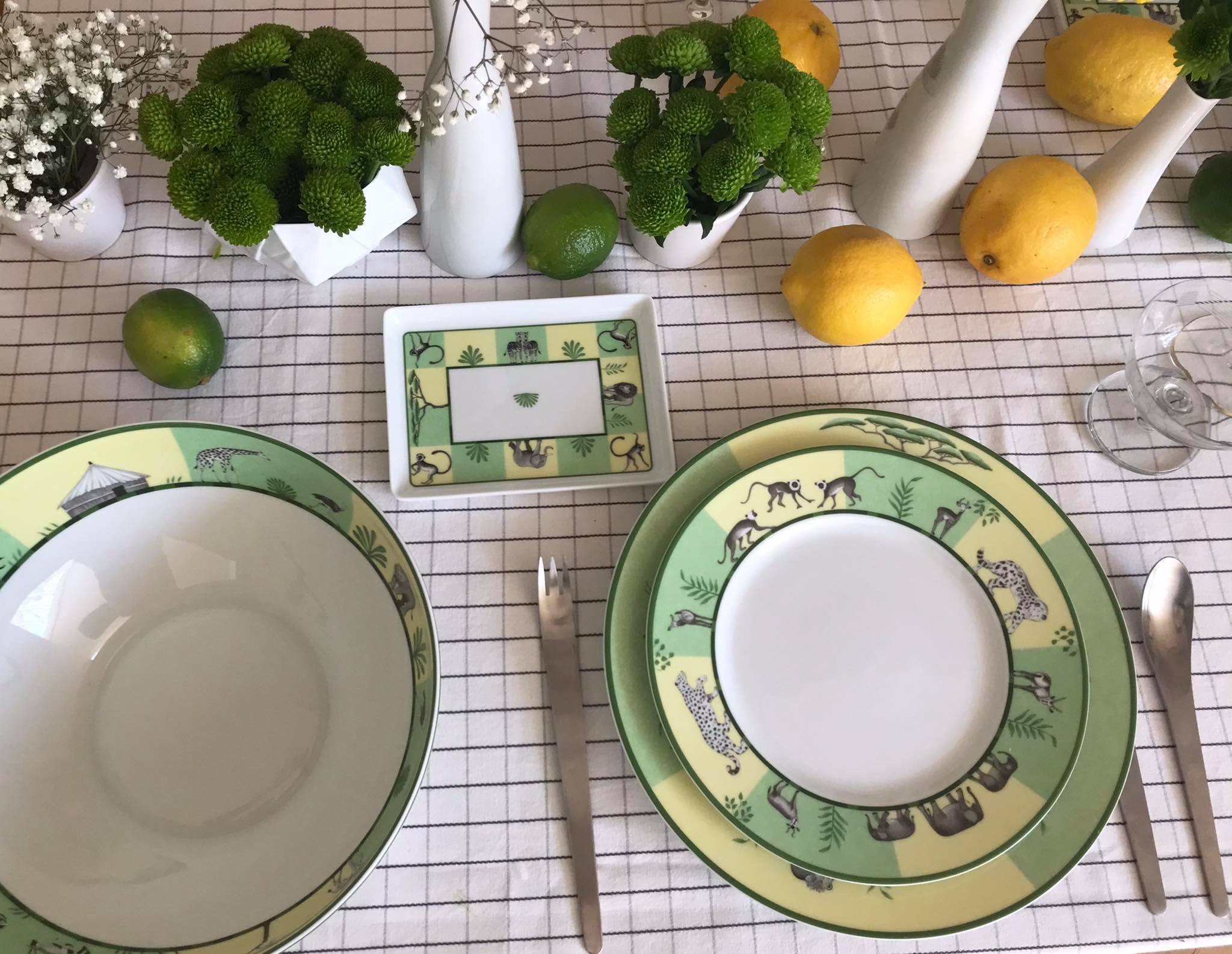 Hermes Africa green plates
