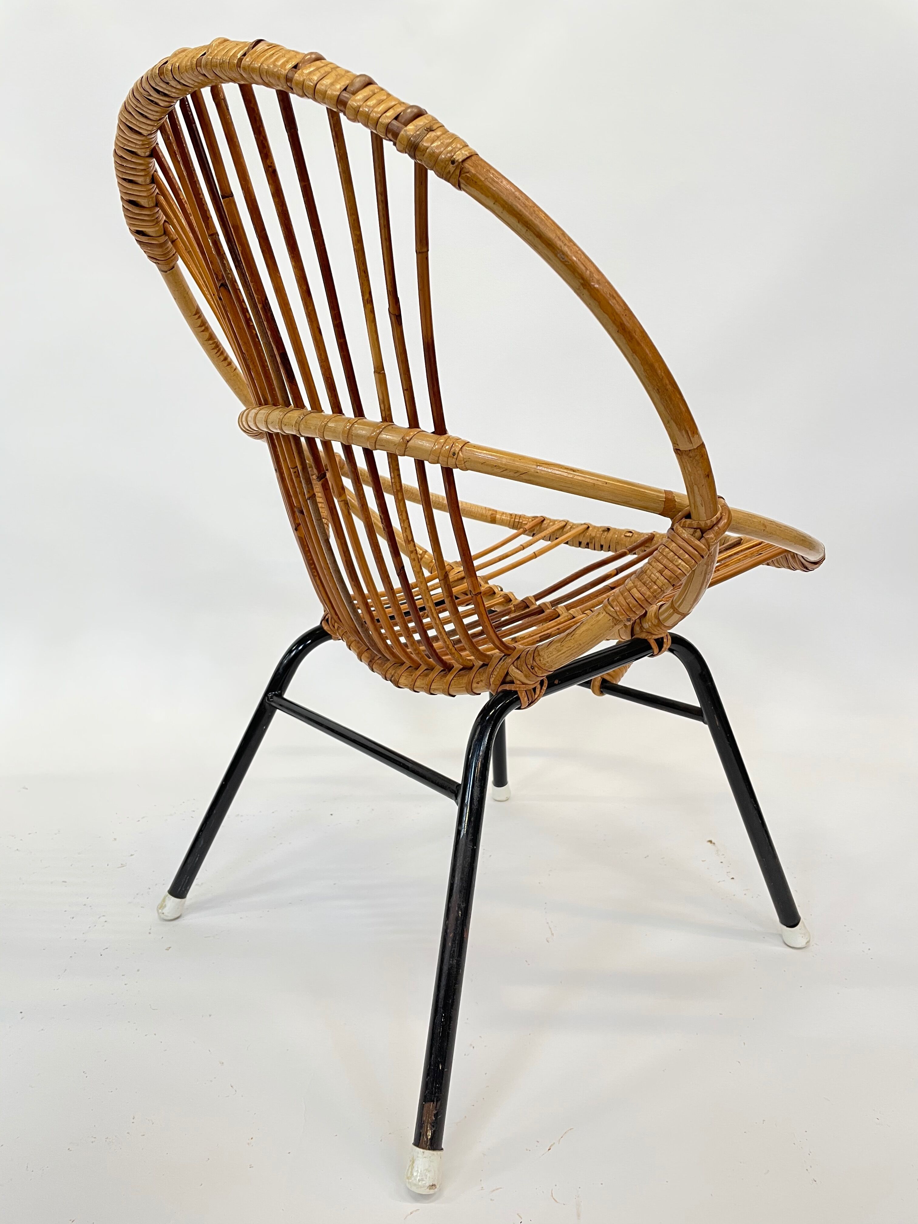 Fauteuil vintage en rotin par Dirk van Sliedregt Rohe Noordwolde 1960 aux Pays-Bas