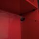 Double-face rotating display cabinet in red lacquer by Arflex, 1980s