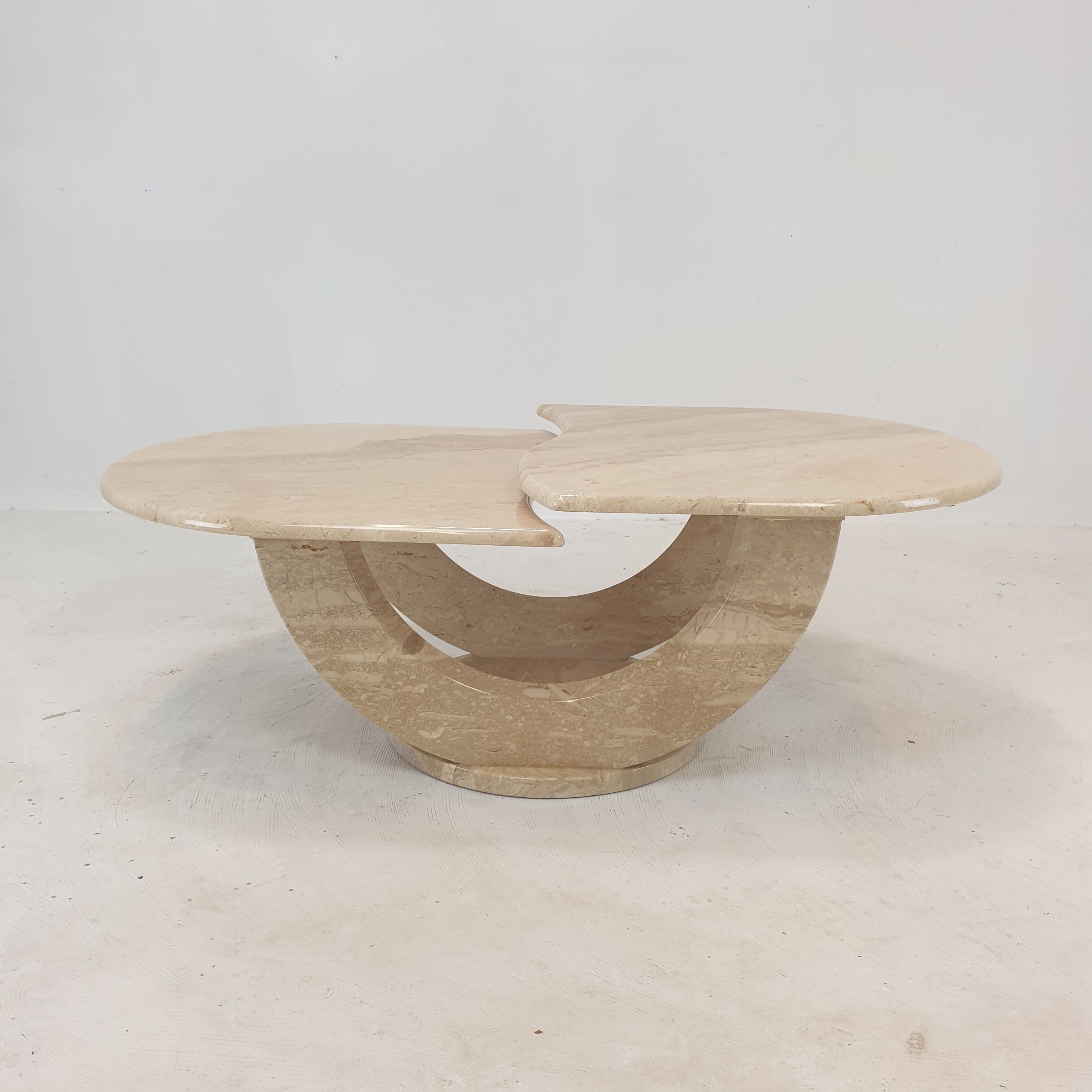 Italian travertine coffee table, 1980s