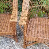 Pair of wicker armchairs