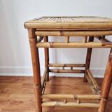 Vintage coffee table in bamboo and rattan '1970s – Bohemian/Exotic style