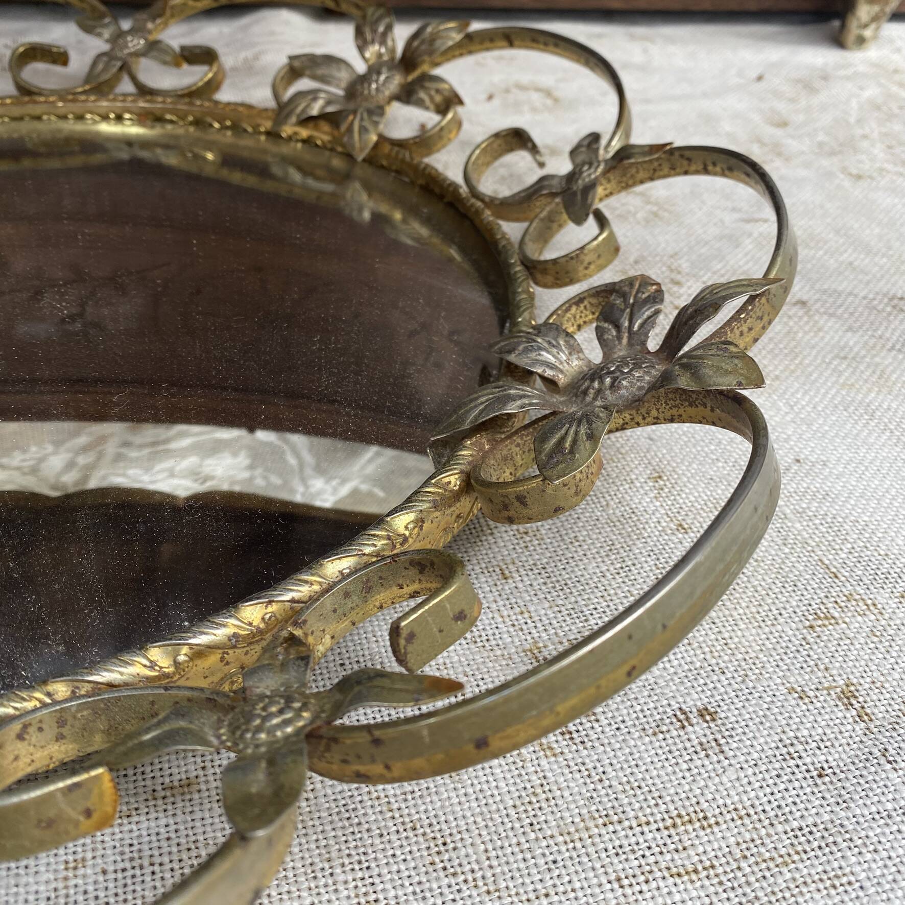 Vintage witch's eye mirror 43 cm, 1960s