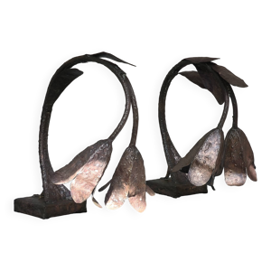 Paire de lampes brutalistes