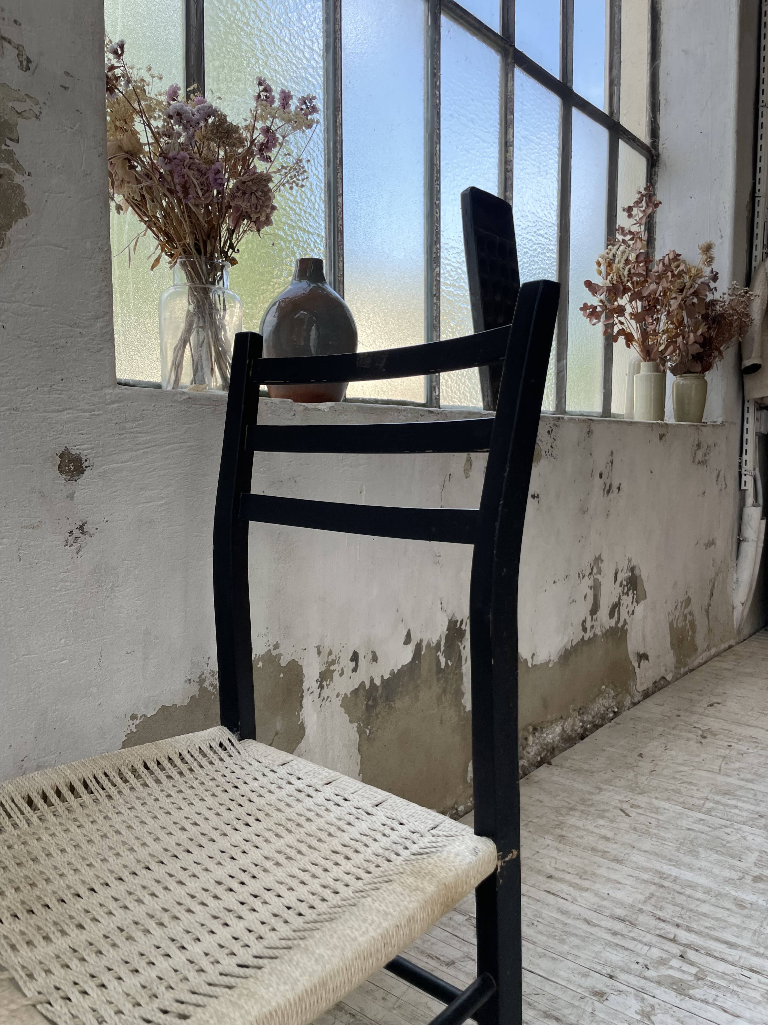 Black Italian rope chairs