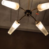 Golden vintage lustre - black metal 1960