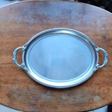 Vintage stainless steel tray by Jean Couzon