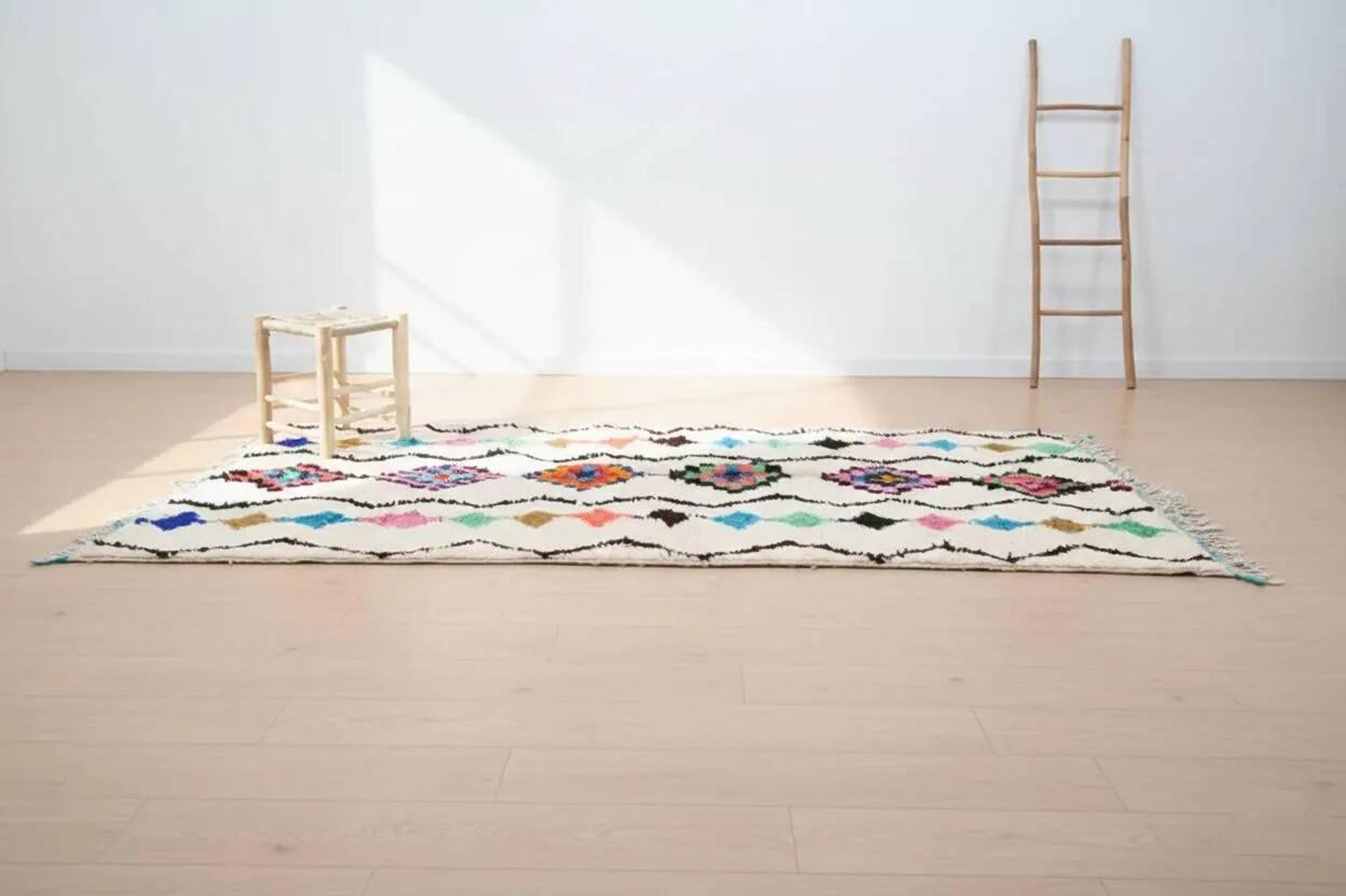 Tapis marocain laine naturelle unique 3x2 m