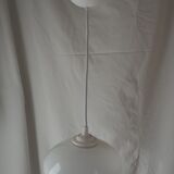 White opaline suspension and aged brass rim