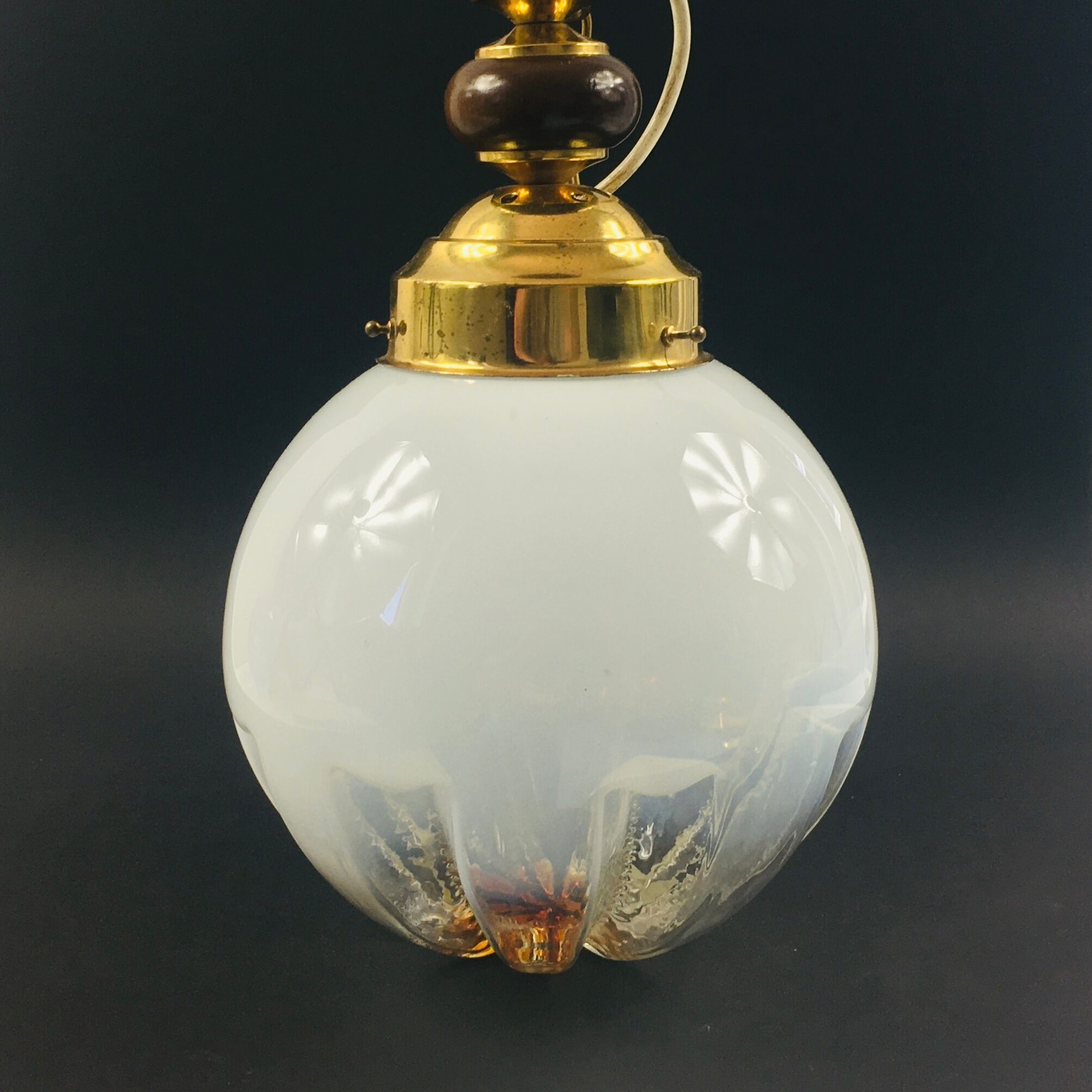Large Mid-Century Murano Glass Pendant / Ceiling Lamp from Mazzega, Italy, 1970s