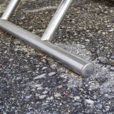 Adjustable height table-table, metal and wood Italy, 1960s