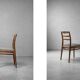 Vintage Mid-Century Danish Modern Elegant Teak & Grey Fabric Chairs, 1960s