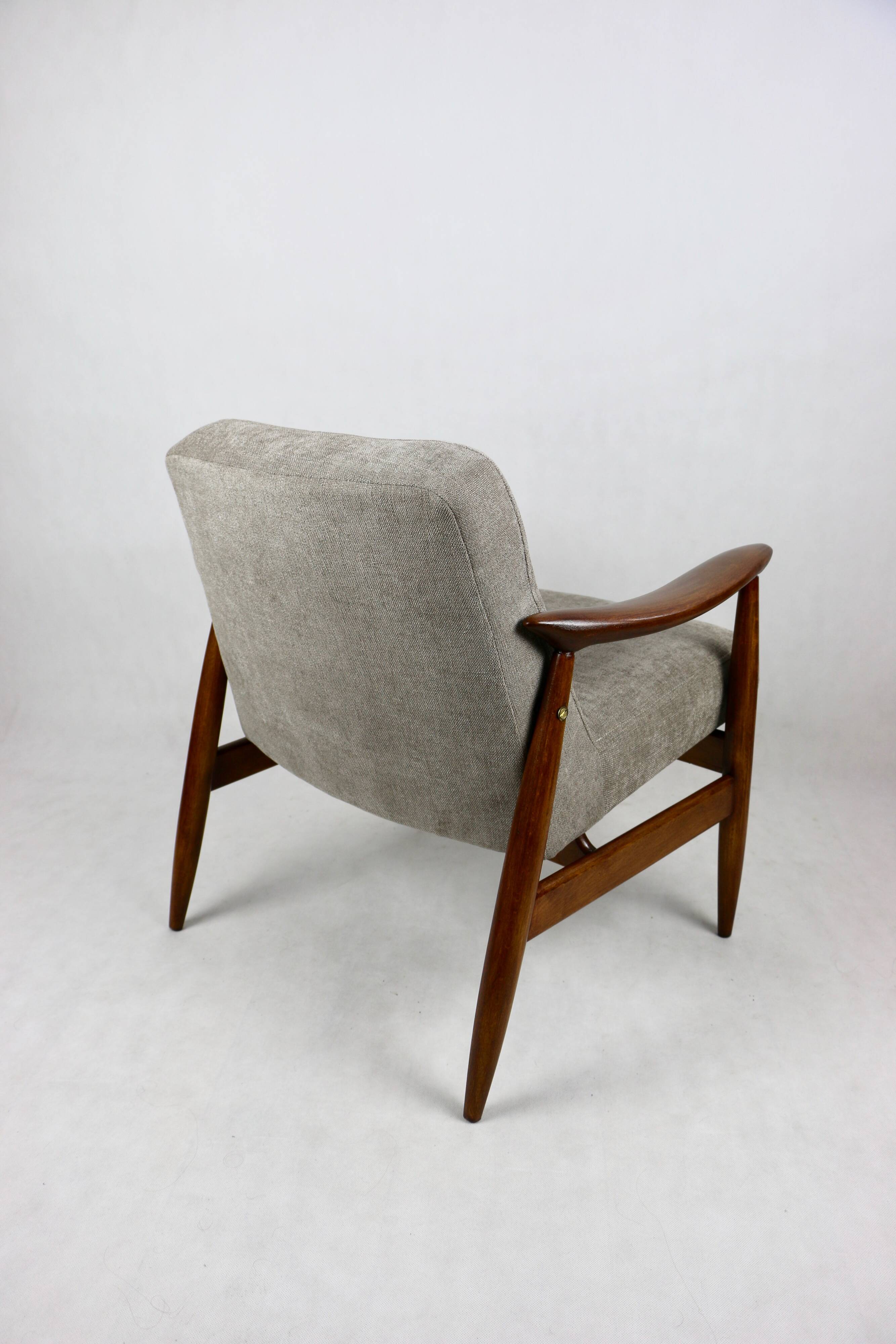 Fauteuil Lounge GFM63 Marron Clair par J. Kedziorek, 1970s