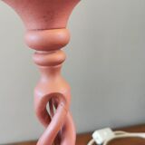 Pair of vintage twisted wood lamps