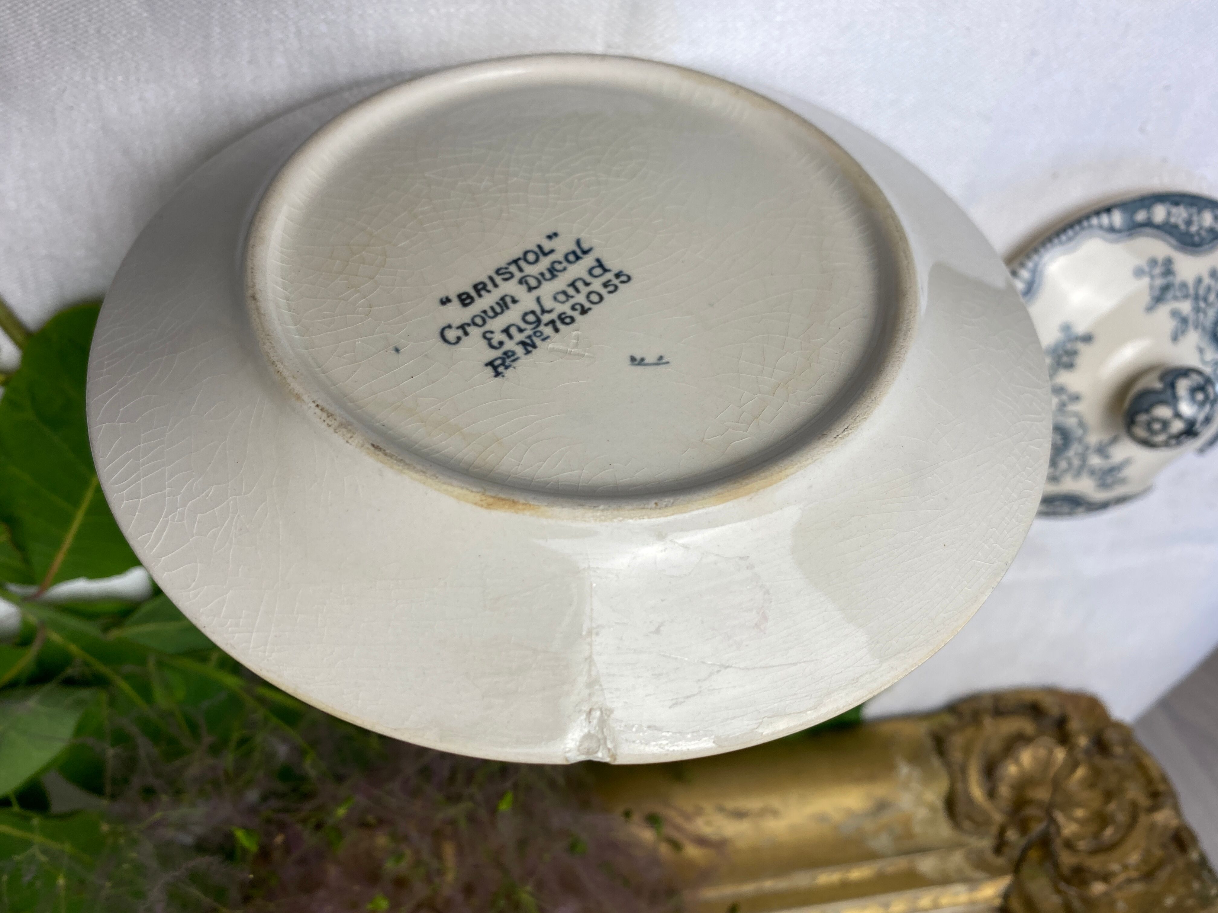 English earthenware jam stamped "Crown Ducal" old Bristol model