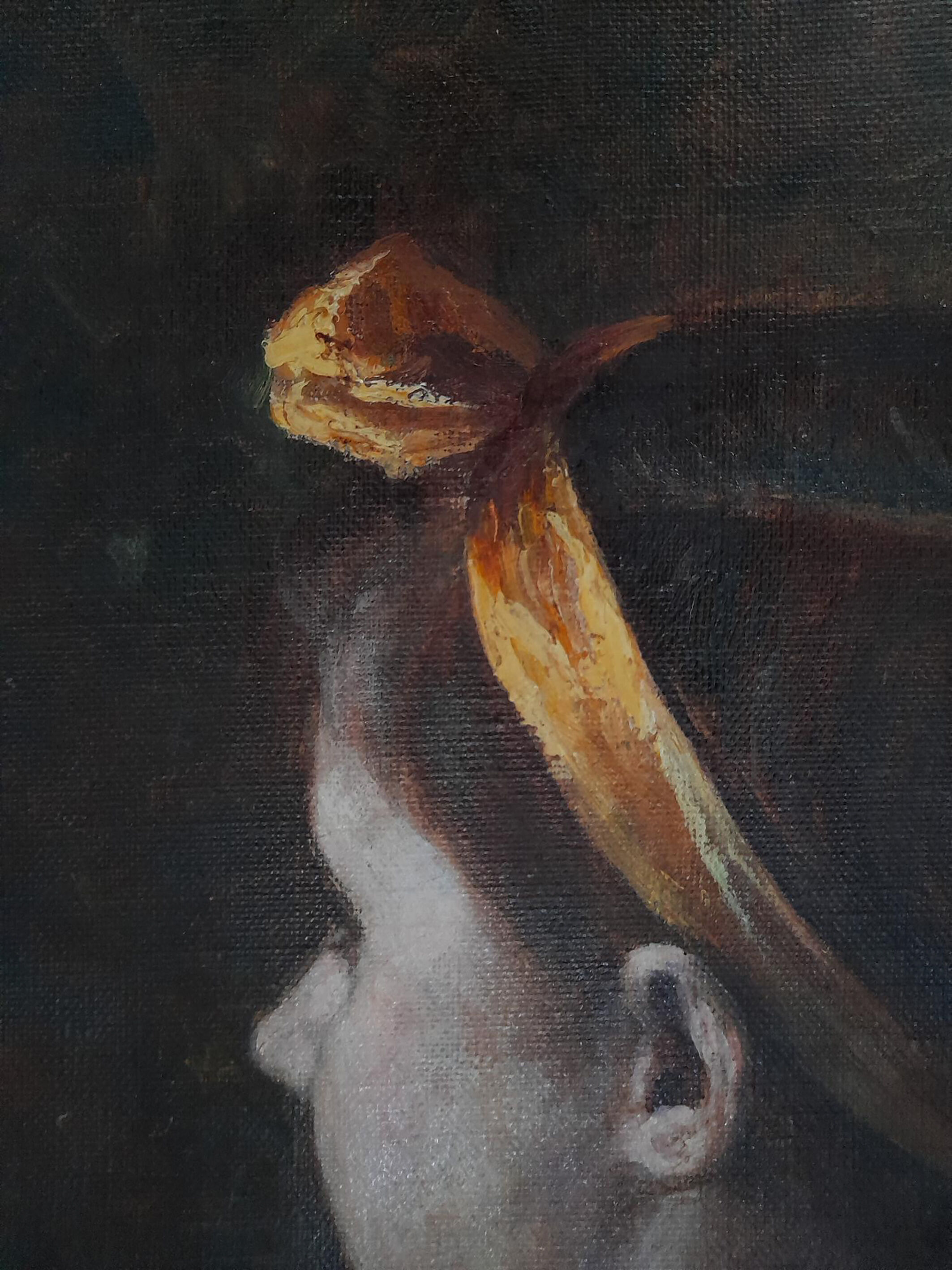 Oil on canvas portrait young girl