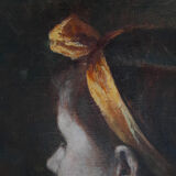 Huile sur toile portrait jeune fille