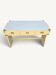 Vintage style desk, cream lacquered wood and brass.