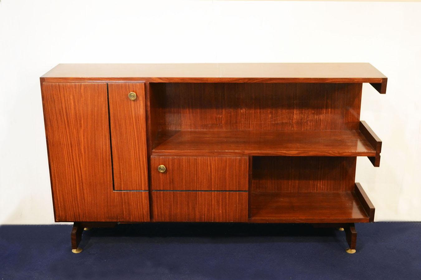 Modular sideboards in rosewood and brass 1960