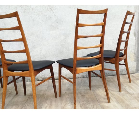 Set of 4 Scandinavian chairs model Liz in rosewood by Niels Koefoed