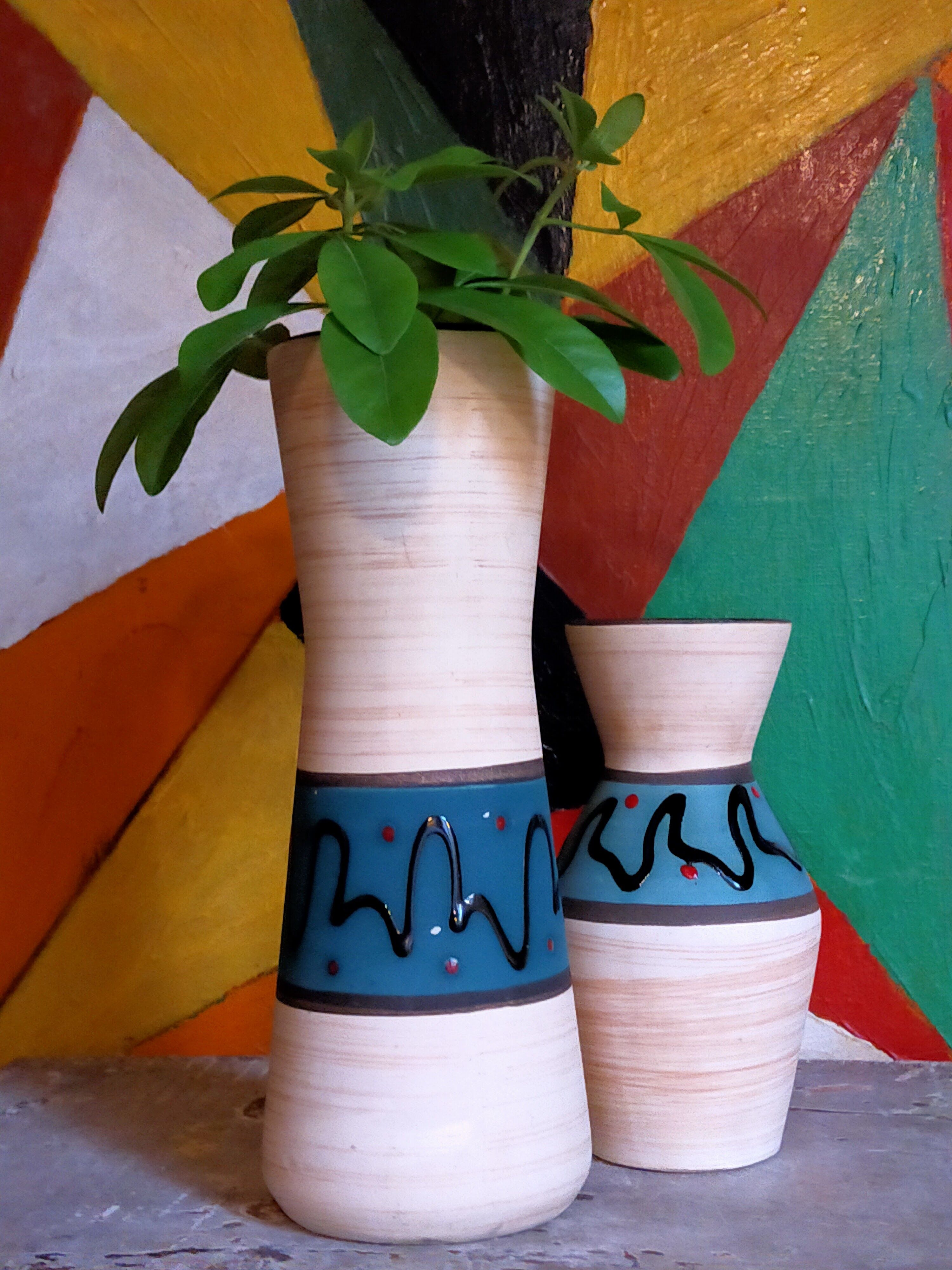 W vase duo.  Germay 50s