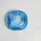 Murano blue bubble ashtray 9 x 9 cm