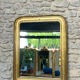 Antique mirror 86.5/69cm Louis-Philippe gilded with gold leaf, engraved decoration.