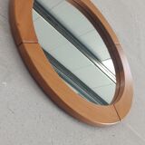 Round elm mirror, 80's