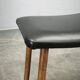 Danish Modern Beech Footstool with Black Vinyl Seat, 1960s