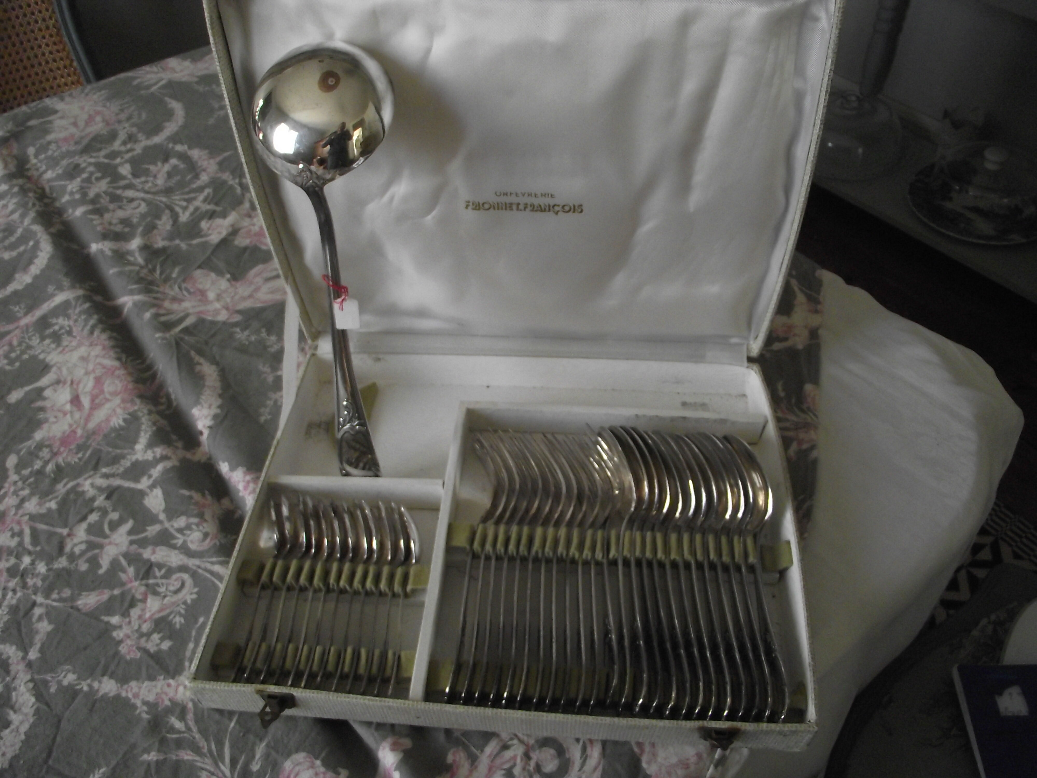 Housewife 37 pieces in silver metal by François Frionnet