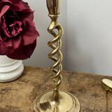 Twisted brass candle holder