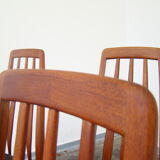 Suite de 4 chaises en teck par Niels Koefoed modèle Eva