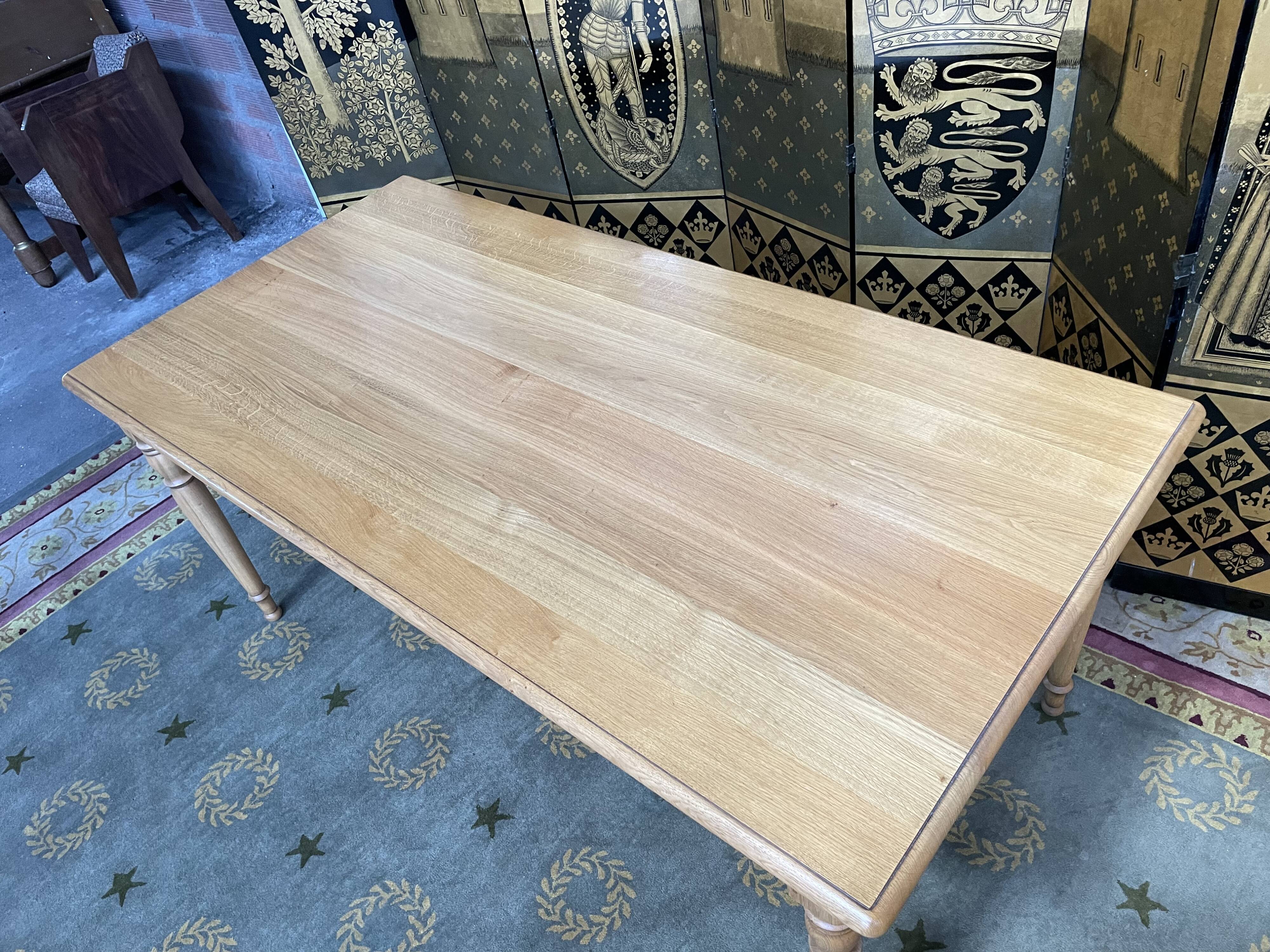 Solid oak farmhouse table Louis Philippe