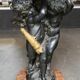 Bronze and marble guéridon, Psyche and Cupid, Auguste Moreau (1834-1917)