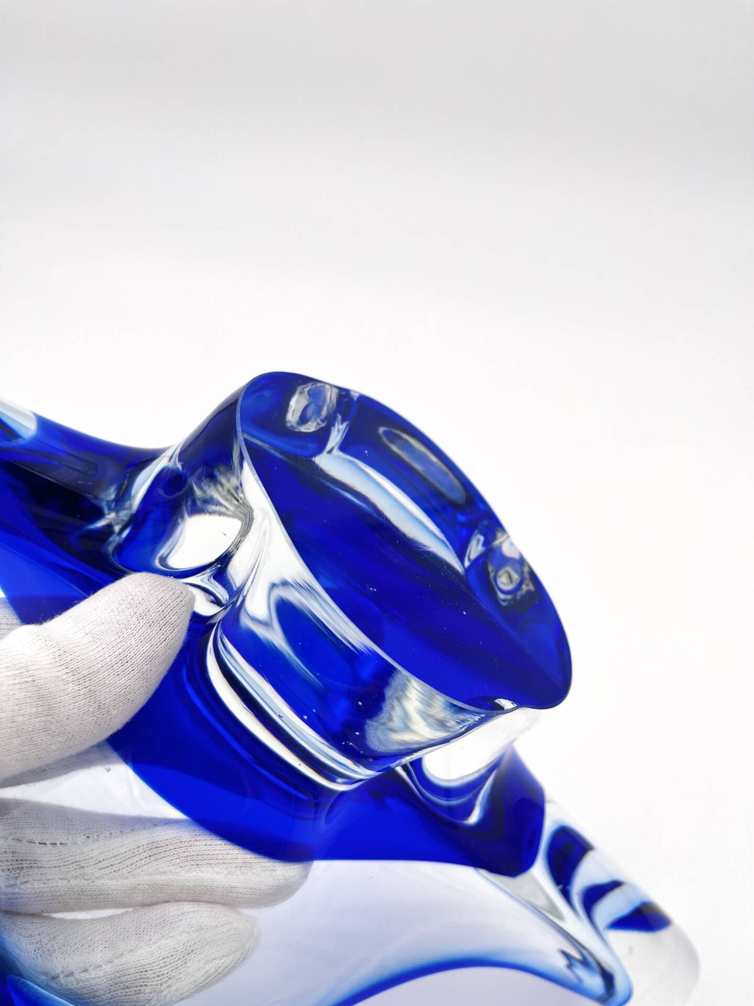 Lot vase and bowl - Josef Hospodka Chribska - Blue Sommerso - 1960