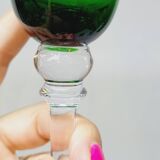 6 Flûtes A Champagne En Verre Soufflé Torsadé 2 Couleurs Vert Et Ambré